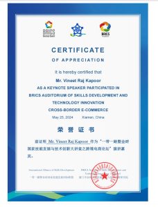 SXILL Founder Vineet Raj Kapoor Delivers Keynote at BRICS Academy Event in Xiamen, China