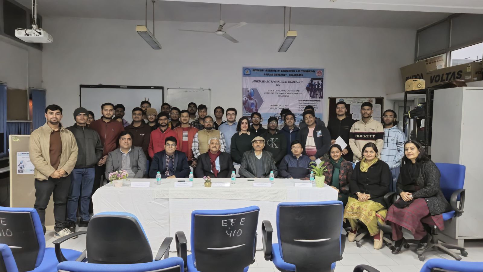 SXILL Founder Guides Students at UIET Workshop on AI, CAD, and Robotics